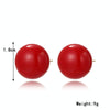 E2209-23 Red Pearl Stud Earrings Jewelry