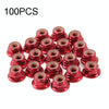 100 PCS iFlight M5 CW 6061 Aluminum Motor Screw Nuts Nylon Insert Self Lock Flange Nut for RC FPV Racing Drone Motor(Red)