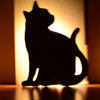 LED Light Control Sound Control Night Light Silhouette Light Shadow Light Cat Wall Light Black battery(Back cat)