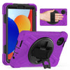 For Xiaomi Redmi Pad SE 8.7 Rotatable Holder Silicone Hybrid PC Tablet Case with Shoulder Strap(Purple)