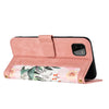 For Samsung Galaxy A22 5G Floral Pattern Leather Phone Case with Lanyard(Pink)