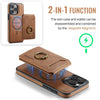 For iPhone 12 Pro DG.MING K1 MagSafe Detachable Wallet RFID Back Cover Phone Case(Brown)