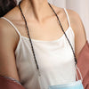 Drop Style Faceted Crystal Mask Lanyard Necklace Chain Glasses Chain(Black)