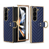 For Samsung Galaxy Z Fold6 VIETAO Dream Series Metal Ring Leather Phone Case(Blue)