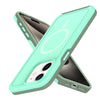 For iPhone 12 Shockproof MagSafe Armor PC Hybrid TPU Phone Case(Mint Green+Grayish Green)