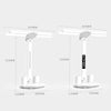 4-head Desk Lamp Foldable Reading Lamp 3-gear Color Adjustment, Spec: Plug-in Fan Clock Model