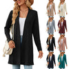 Autumn And Winter Women Button Long Sleeve Loose Cardigan Jacket, Size: XL(Gray Blue)