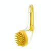 Long Handle Pet Bath Brush with Shampoo Dispenser - Yellow