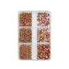 2 Sets Nail Art 6 Grid Pointed Bottom Diamond Nail Jewelry, Specification: 06 Light Pink