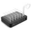 008QC Multi-function DC5V/9A QC18W Output 6 Ports USB Detachable Charging Station Smart Charger, Support QC3.0(Black)