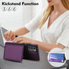For Samsung Galaxy Note20 Crossbody Dual-buckle Wallet RFID Back Leather Phone Case(Dark Purple)