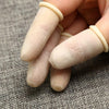 100pcs / Pack Antistatic Antislip Durable Fingertips Latex Protective Gloves, Size: M, 2.6*6.3cm(Khaki)