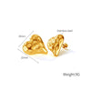 OPK GE937 1pair Stainless Steel Heart Irregular Earrings(Gold)