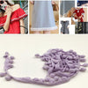 20 Yards Pompom Lace Ribbon Fur Ball Trim For Craft DIY Curtain Home Decorative Clothes Sewing Accessories(Light Purple)