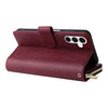 For Samsung Galaxy A35 5G 9-Card Slots Zipper Wallet Bag Leather Phone Case(Wine Red)