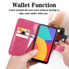 For Alcatel 1L 2021 Four-leaf Clasp Embossed Buckle Mobile Phone Protection Leather Case with Lanyard & Card Slot & Wallet & Bracket Function(Magenta)