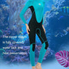 SLINX Women Slim Sun Protection Warm Wetsuit Long -Sleeved Full Body Snorkeling Supreme Surfing, Size: XL(Lake Green)
