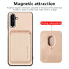 For Samsung Galaxy A36 5G Carbon Fiber Leather Card Magsafe Phone Case(Khaki)