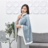 80x130cm Flannel Thickened Embossed Shawl Blanket Office Air Conditioning Blanket(Misty Blue)