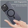 For iPhone 15 Pro Max MagSafe Frosted Translucent TPU + PC Full Coverage Phone Case(Black)