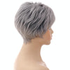 Wig-335 Mixed Silver Gray Ladies Short Straight Hair Wig High Temperature Silk Chemical Fiber Headgear