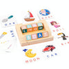 Wooden Block Matching Puzzle Children Education English Words / Math Computation Card Toy(Letter Block)