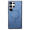 For Samsung Galaxy S25+ 5G Solid Color Retro Magsafe PU Back Cover Phone Case(Blue)