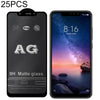 25 PCS AG Matte Frosted Full Cover Tempered Glass For Xiaomi Redmi Note 6 Pro