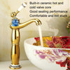 Antique Hot and Cold Bathroom Washbasin Faucet, Style: High Model+Water Inlet Pipe