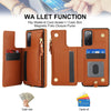 For Samsung Galaxy S20 FE Double Flap Zipper RFID Leather Phone Case with Short Lanyard(Brown)