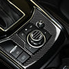 One Set Car Carbon Fiber Multimedia Knob Decorative Sticker for Mazda 3 / 6 / CX-9 / CX-5, Left and Right Drive Universal