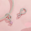 S925 Sterling Silver Twisted Rope Smart Heart DIY Pendant Beads(SCC2692)