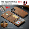 For iPhone 13 DG.MING MAGKING-K2 Series MagSafe RFID Card Bag Detachable Phone Case(Brown)