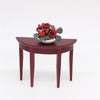 3 PCS 1:12 Mini Dollhouse Scene Decoration Mahogany Semi-circular Porch Table