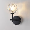 Wall Lamp Villa Hotel Wall Lamp Bedroom Bedside Crystal Wall Lamp, Power source:  white light LED5W(Single Head Black)