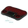 MT08 2.4GHz Mini Wireless Air Mouse QWERTY Keyboard with Colorful Backlight & Touchpad & Multimedia Control for PC, TV(Black)