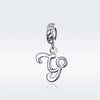 S925 Sterling Silver 26 English Letter Pendant DIY Bracelet Necklace Accessories, Style:Y