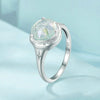 S925 Sterling Silver Platinum Plated Clear Dreamy Ice Zircon Ring(No.6)