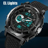 SKMEI 2098 Multifunctional Men 50M Waterproof Thermometer Dual Display Digital Wrist Watch(Gold+Black)