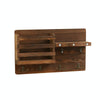 Solid Wood Wall-Mounted Retro Storage Rack Shelf Entryway Mail And Key Holder 39x23x7.8cm