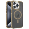 For iPhone 15 Pro Hardware Side Cooling Skin Feel Frosted Metal Lens Frame MagSafe Phone Case(Gold)