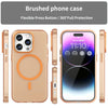For iPhone 14 Pro Max MagSafe Frosted Translucent TPU + PC Full Coverage Phone Case(Orange)