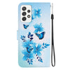 For Samsung Galaxy A53 5G Crystal Texture Colored Drawing Leather Phone Case(Blue Butterflies)