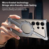 For Samsung Galaxy S23 Ultra 5G Z-shaped Frameless Metal 360 Holder MagSafe Phone Case(Space Grey)