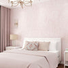 Simple Non-Woven Fabric Bedroom Living Room Plain Wallpaper Self-Adhesive 3D Stereo Imitation Diatom Mud Wallpaper, Specification: 0.53 x 3 Meters(714-3 Light Pink)