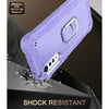 For LG Velvet PC + Rubber 3-layers Shockproof Protective Case with Rotating Holder(Purple)