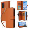 For Samsung Galaxy A33 5G Nine-card Slots Zipper Wallet Bag Leather Phone Case(Brown)