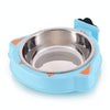 Hanging Stainless Steel Pet Bowl (Blue) - Cage/Kennel