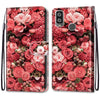 For Alcatel 1L (2021) Coloured Drawing Cross Texture Horizontal Flip PU Leather Case with Holder & Card Slots & Wallet & Lanyard(Pink Rose Garden)