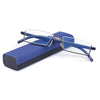 TR90 Seniors Clear Glasses With Portable Case Lightweight Presbyopic Glasses, Degree: +3.00(Blue)